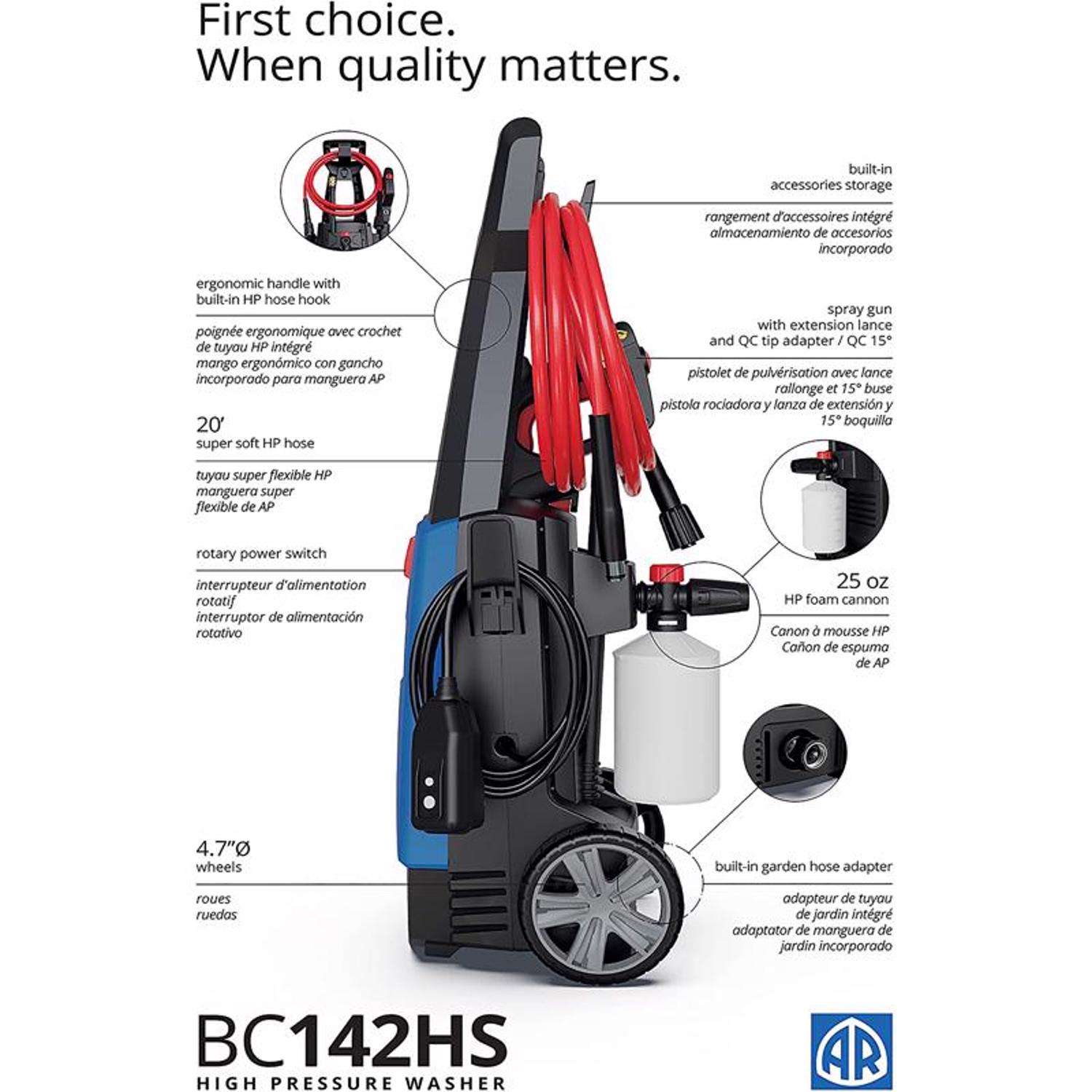  AR Blue Clean OEM Branded 1700 Psi Electric 1.7 Gpm Pressure Washer