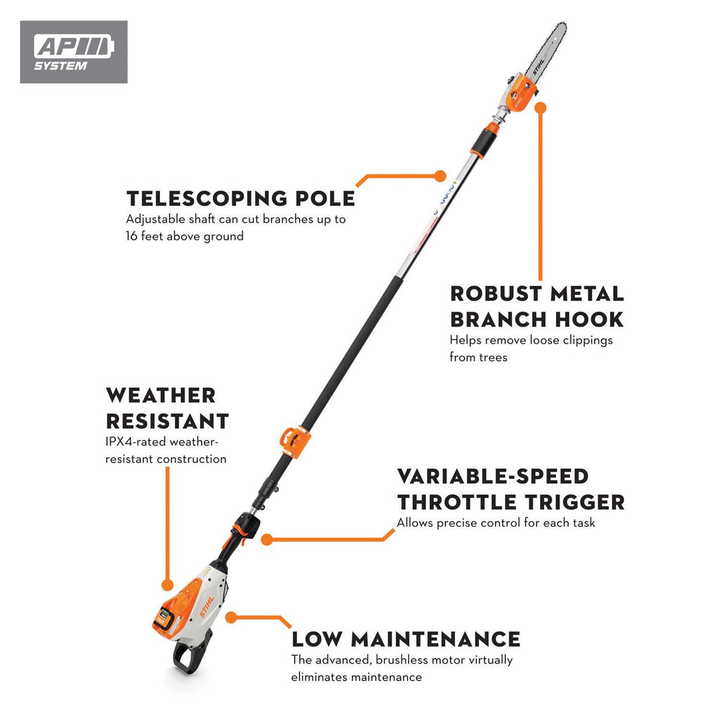  STIHL HTA 135 10 In. Battery Pole Pruner Tool Only