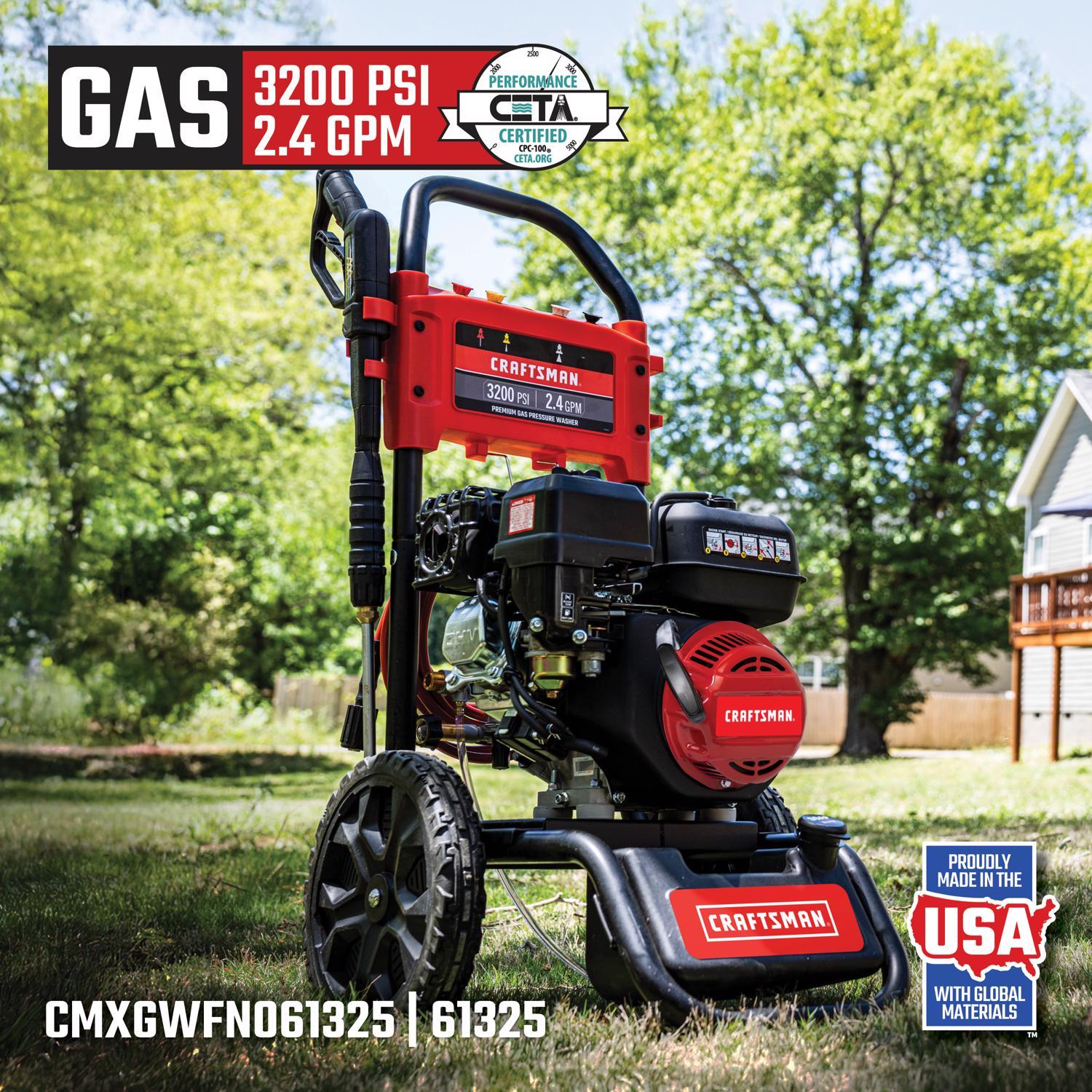  Craftsman (49-State) CMXGWFN061325 3200 Psi Gas 2.4 Gpm Pressure Washer