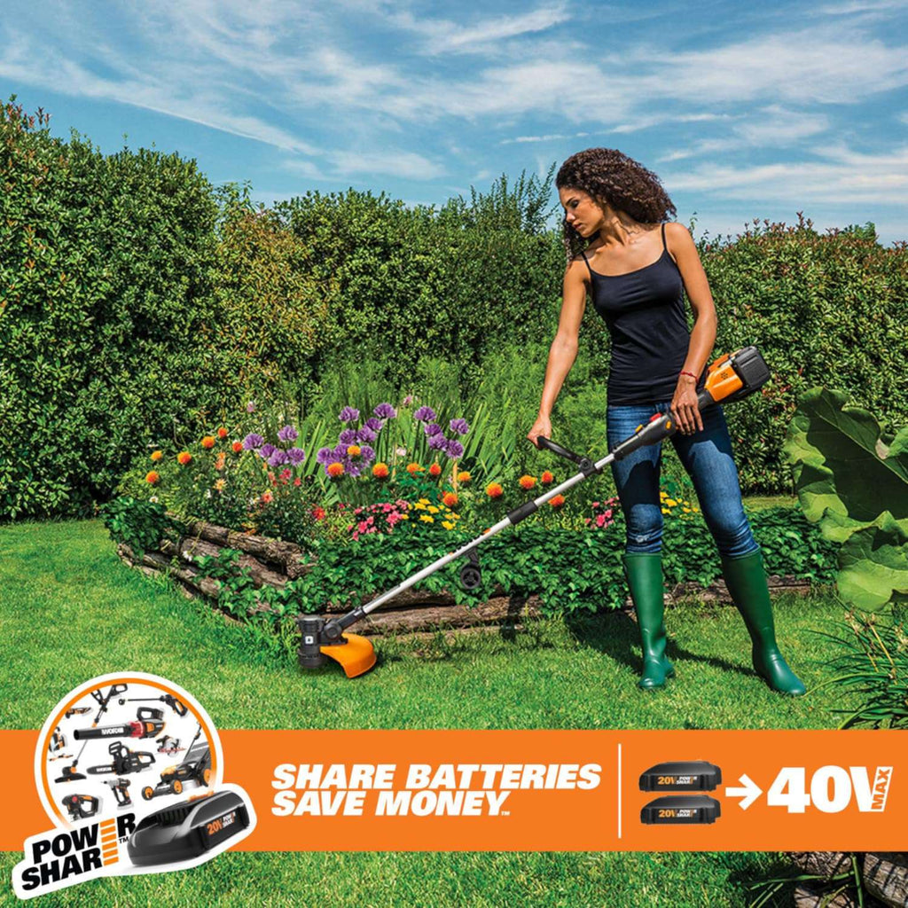  Worx WG184 13 In. 40 V Battery Edger/Trimmer Kit (Battery & Charger)