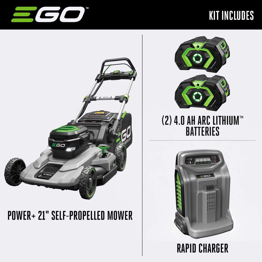  EGO Power+ LM2102SP-A 21 In. 56 V Battery Self-Propelled Lawn Mower Kit (Battery & Charger) W/ TWO 4.0 AH BATTERIES