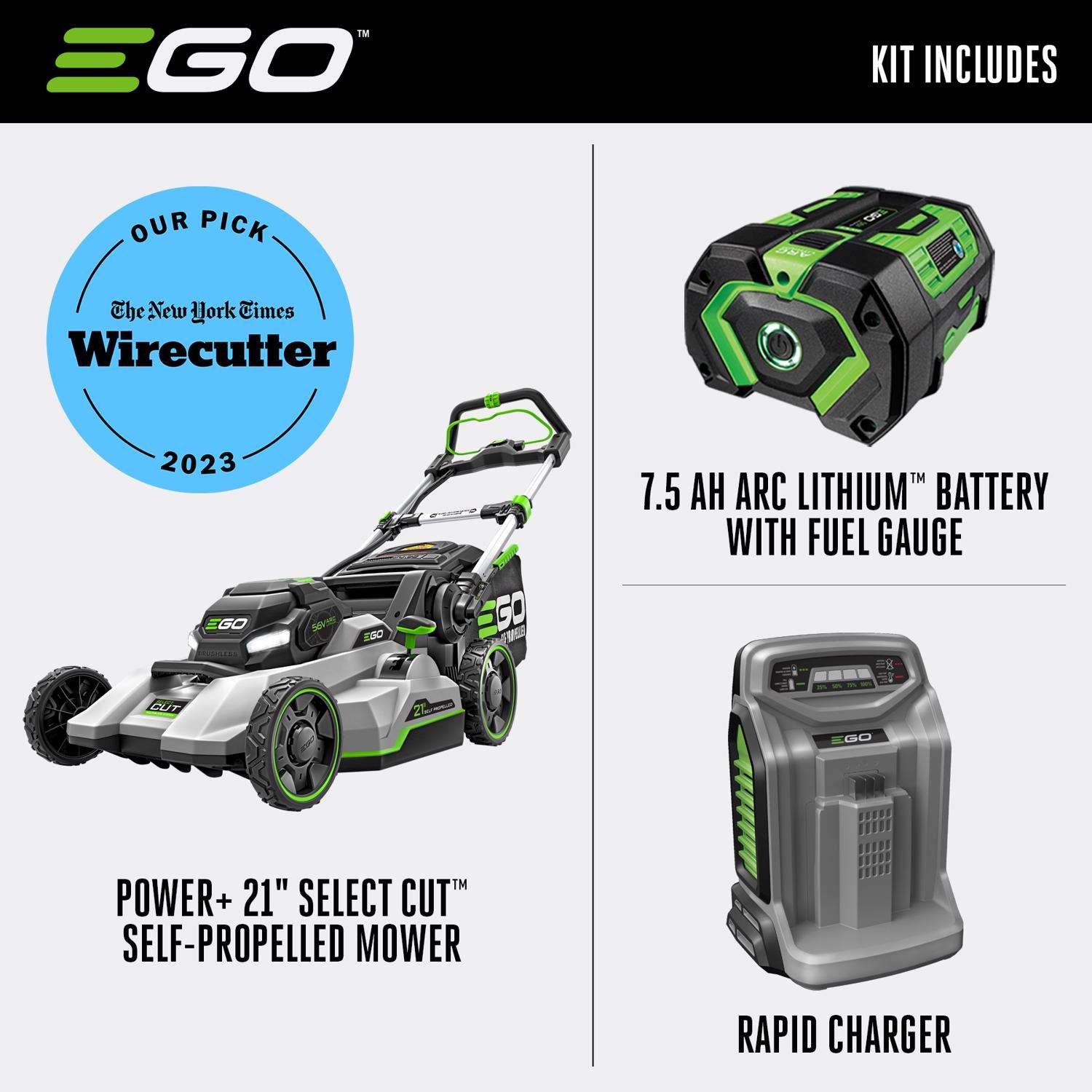  EGO Power+ LM2135SP 21 In. 56 V Battery Self-Propelled Lawn Mower Kit (Battery & Charger) W/ 7.5 AH BATTERY
